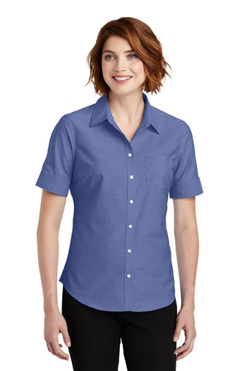 Port Authority - Ladies Short Sleeve SuperPro™ Oxford Shirt. L659