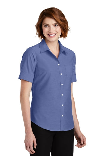 Port Authority - Ladies Short Sleeve SuperPro™ Oxford Shirt. L659