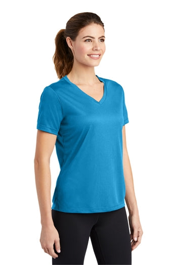 Sport-Tek® Ladies PosiCharge® RacerMesh® V-Neck Tee. LST340