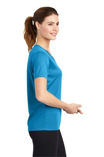 Sport-Tek® Ladies PosiCharge® RacerMesh® V-Neck Tee. LST340
