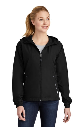 Sport-Tek - Ladies Colorblock Hooded Jacket. LST76