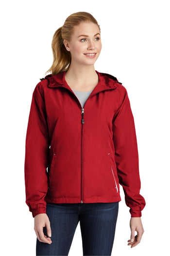 Sport-Tek - Ladies Colorblock Hooded Jacket. LST76