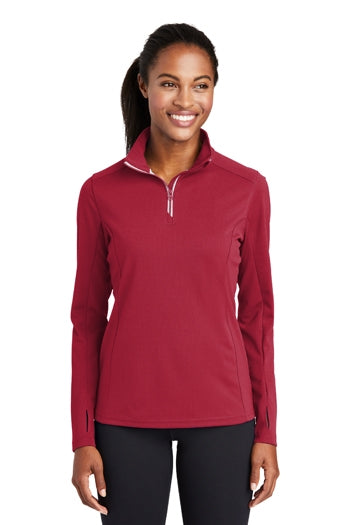 Sport-Tek - Ladies Sport-Wick® Textured 1/4-Zip Pullover. LST860