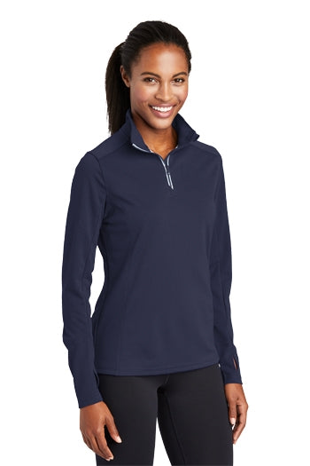 Sport-Tek - Ladies Sport-Wick® Textured 1/4-Zip Pullover. LST860