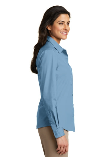 Port Authority - Ladies Long Sleeve Carefree Poplin Shirt. LW100