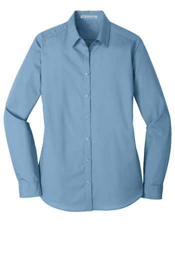 Port Authority - Ladies Long Sleeve Carefree Poplin Shirt. LW100