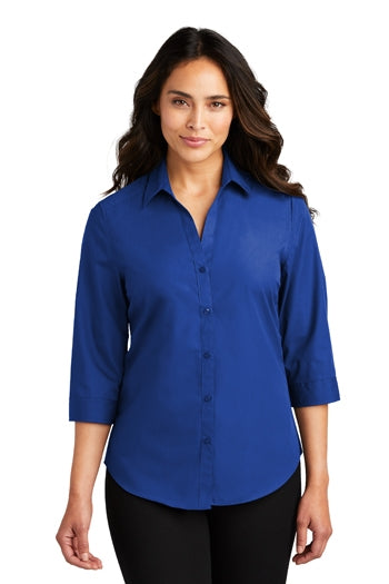 Port Authority - Ladies 3/4-Sleeve Carefree Poplin Shirt. LW102