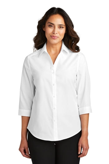 Port Authority - Ladies 3/4-Sleeve Carefree Poplin Shirt. LW102