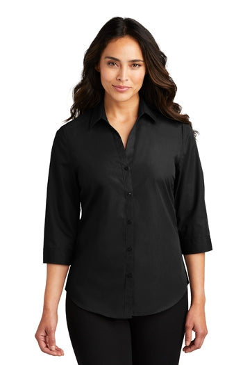 Port Authority - Ladies 3/4-Sleeve Carefree Poplin Shirt. LW102