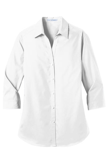 Port Authority - Ladies 3/4-Sleeve Carefree Poplin Shirt. LW102
