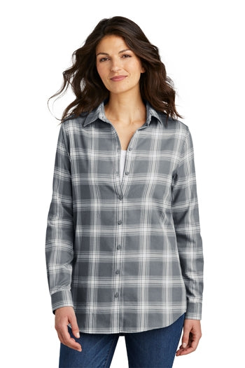 Port Authority - Ladies Plaid Flannel Tunic. LW668