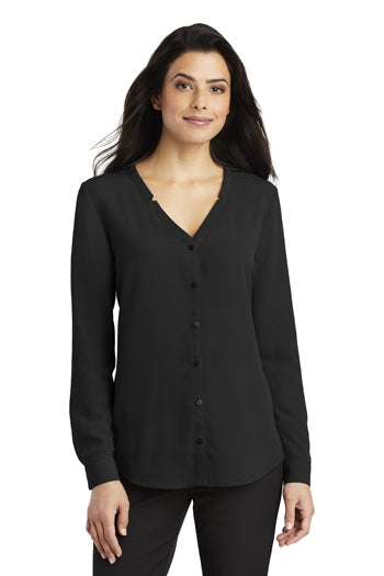 Port Authority - Ladies Long Sleeve Button-Front Blouse. LW700