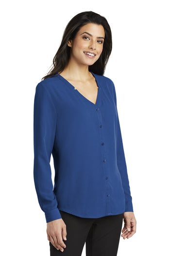 Port Authority - Ladies Long Sleeve Button-Front Blouse. LW700