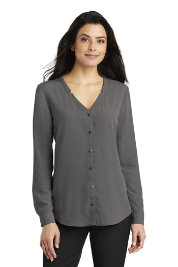 Port Authority - Ladies Long Sleeve Button-Front Blouse. LW700