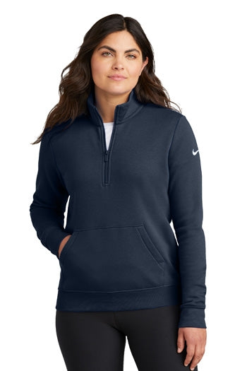 Nike - Women's Club Fleece Sleeve Swoosh 1/2-Zip. NKDX6720