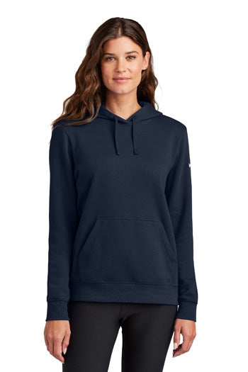 Nike - Women's Club Fleece Sleeve Swoosh Pullover Hoodie. NKFD9889