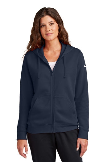 Nike - Women's Club Fleece Sleeve Swoosh Full-Zip Hoodie. NKFD9890