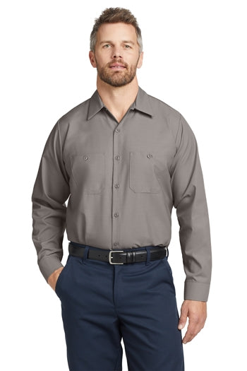 Red Kap - Long Size, Long Sleeve Industrial Work Shirt. SP14LONG