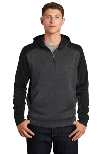 Sport-Tek - Tech Fleece Colorblock 1/4-Zip Hooded Sweatshirt. ST249