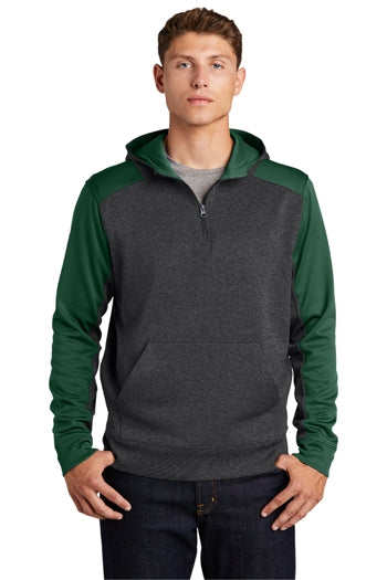 Sport-Tek - Tech Fleece Colorblock 1/4-Zip Hooded Sweatshirt. ST249