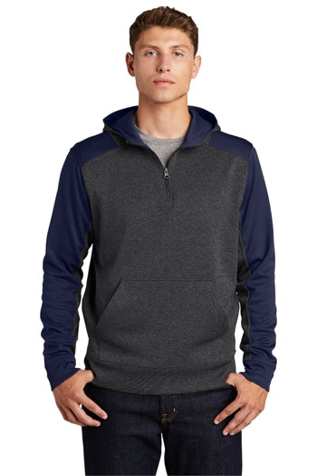 Sport-Tek - Tech Fleece Colorblock 1/4-Zip Hooded Sweatshirt. ST249