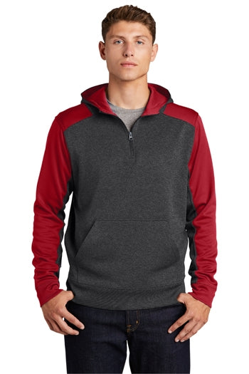 Sport-Tek - Tech Fleece Colorblock 1/4-Zip Hooded Sweatshirt. ST249