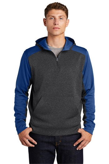 Sport-Tek - Tech Fleece Colorblock 1/4-Zip Hooded Sweatshirt. ST249