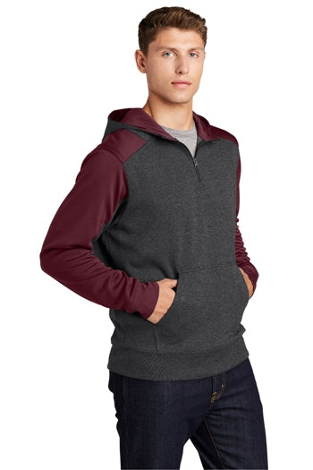 Sport-Tek - Tech Fleece Colorblock 1/4-Zip Hooded Sweatshirt. ST249