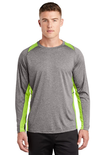 Sport-Tek - Long Sleeve Heather Colorblock Contender™ Tee. ST361LS