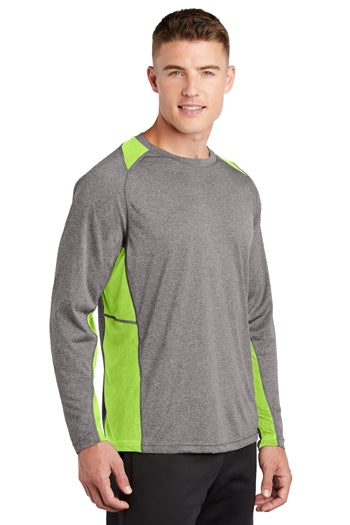 Sport-Tek - Long Sleeve Heather Colorblock Contender™ Tee. ST361LS