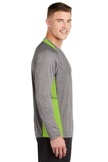 Sport-Tek - Long Sleeve Heather Colorblock Contender™ Tee. ST361LS