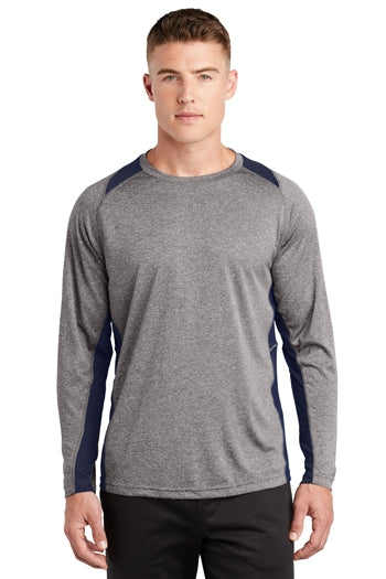 Sport-Tek - Long Sleeve Heather Colorblock Contender™ Tee. ST361LS
