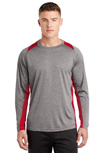 Sport-Tek - Long Sleeve Heather Colorblock Contender™ Tee. ST361LS