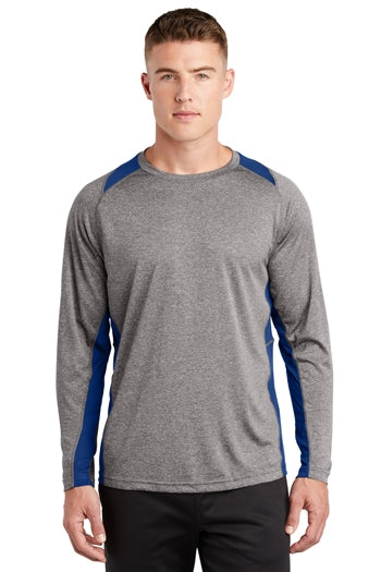 Sport-Tek - Long Sleeve Heather Colorblock Contender™ Tee. ST361LS