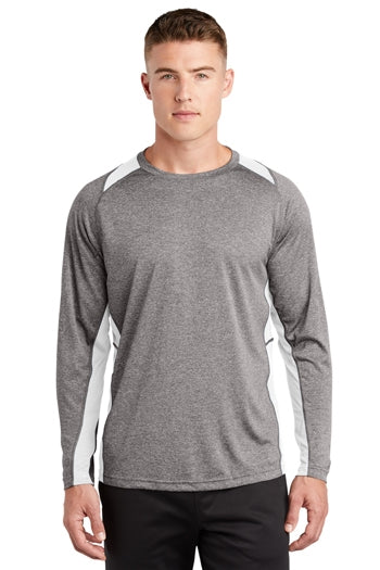 Sport-Tek - Long Sleeve Heather Colorblock Contender™ Tee. ST361LS