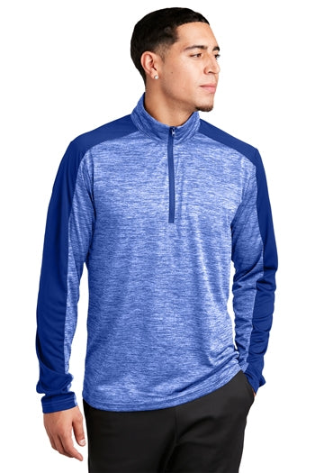Sport-Tek - PosiCharge® Electric Heather Colorblock 1/4-Zip Pullover. ST397