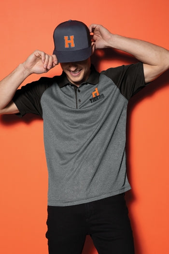 Sport-Tek® PosiCharge® RacerMesh® Raglan Heather Block Polo. ST641