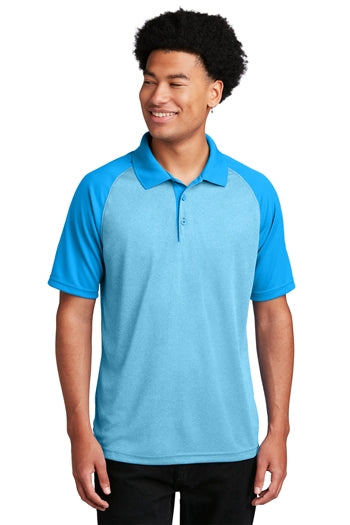 Sport-Tek® PosiCharge® RacerMesh® Raglan Heather Block Polo. ST641