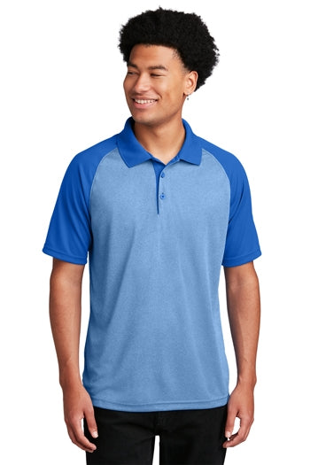 Sport-Tek® PosiCharge® RacerMesh® Raglan Heather Block Polo. ST641