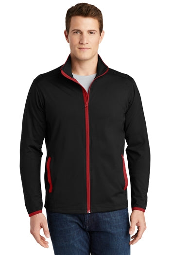 Sport-Tek - Sport-Wick® Stretch Contrast Full-Zip Jacket. ST853
