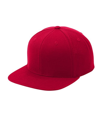 Sport-Tek - Yupoong® Flat Bill Snapback Cap. STC19