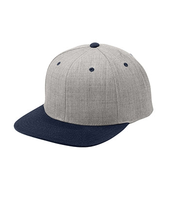 Sport-Tek - Yupoong® Flat Bill Snapback Cap. STC19