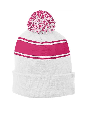 Sport-Tek - Stripe Pom Pom Beanie. STC28