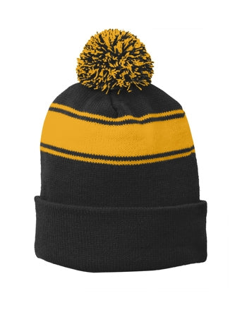 Sport-Tek - Stripe Pom Pom Beanie. STC28