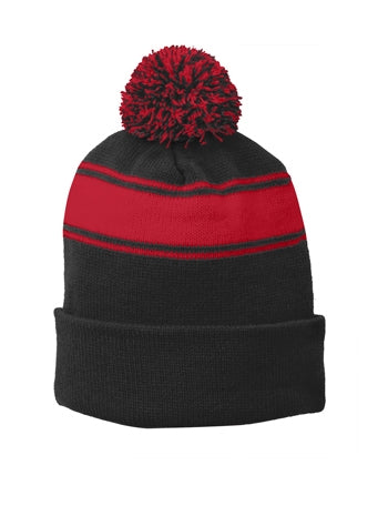 Sport-Tek - Stripe Pom Pom Beanie. STC28