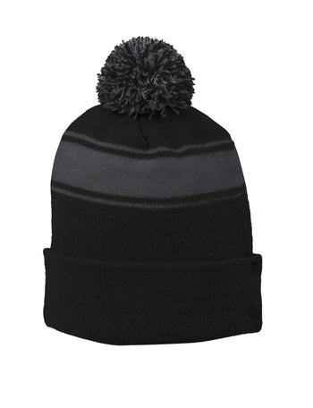 Sport-Tek - Stripe Pom Pom Beanie. STC28