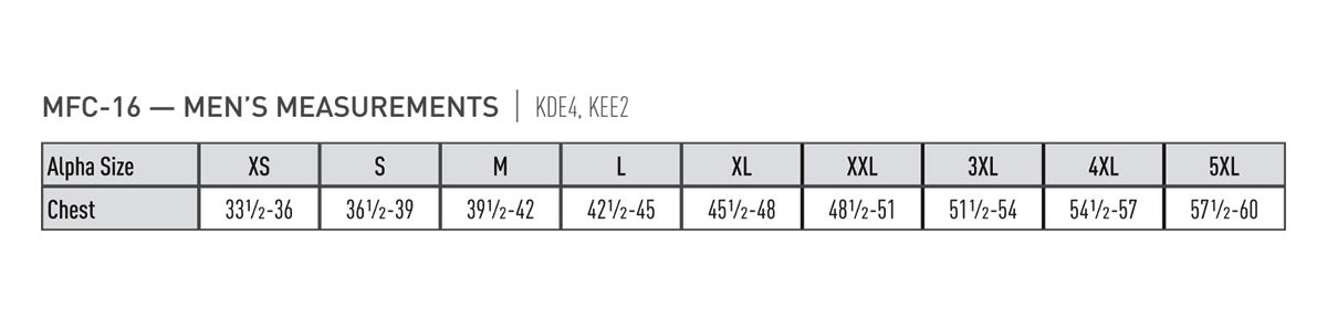 Bulwark - Extend Flame-Resistant  Disposable Flame Resistant Coverall. KEE2 Size Chart