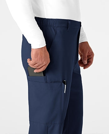 WonderWink - W123 Men's Flat Front Cargo Pocket Scrub Pants - SHORT. 5355S