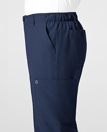 WonderWink - W123 Men's Flat Front Cargo Pocket Scrub Pants - SHORT. 5355S