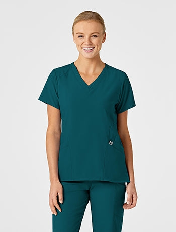 WonderWink - W123 Women's Stylized V-neck Scrub Top. 6155